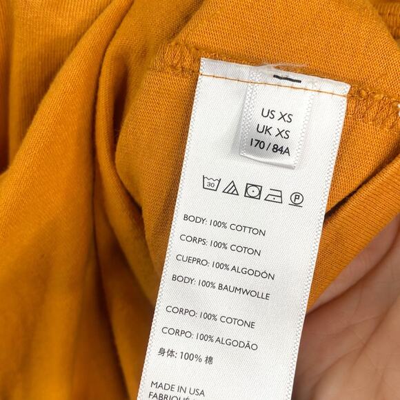 Free People Beach Mustard Orange Dandelion Cut Out Mini T-shirt Dress SZ XS - Picture 12 of 12